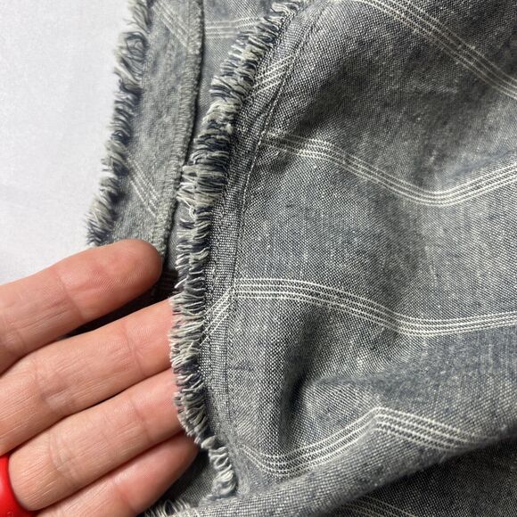 Eileen Fisher XL Gray Organic Cotton/Hemp Striped Shift Dress Lagenlook Neutral - Picture 7 of 8